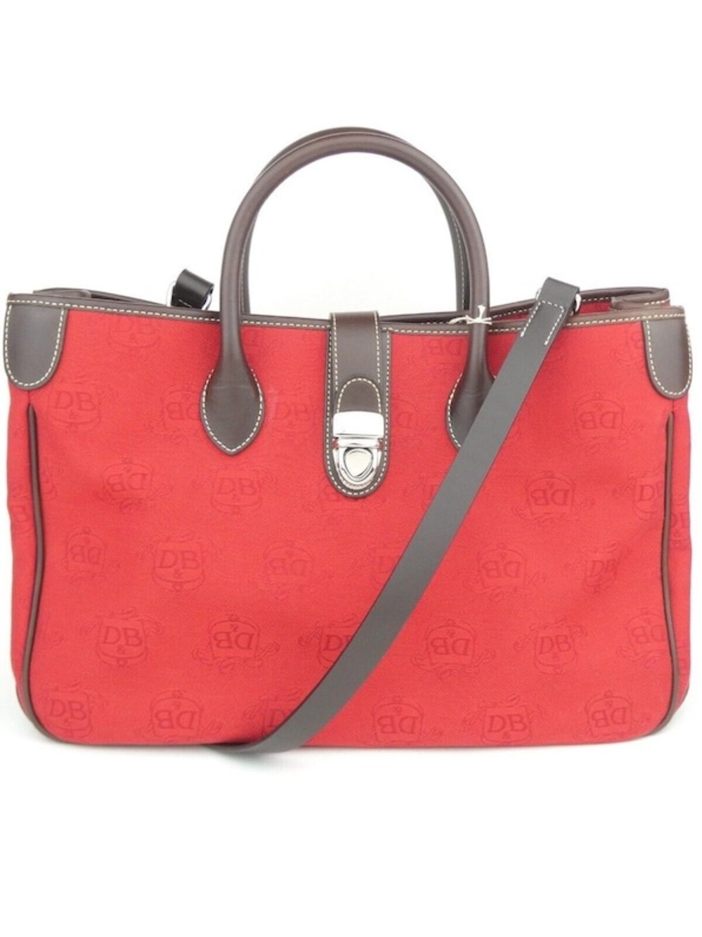 Dooney & Bourke Red Donegal Crest Double 
 Handle Tote w/ Accessories